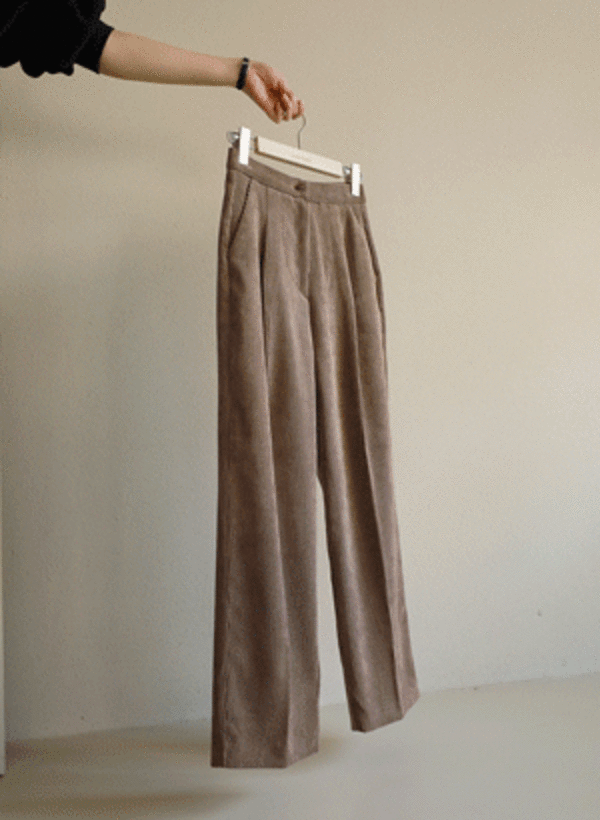 韓國壓褶造型燈芯絨西裝寬褲