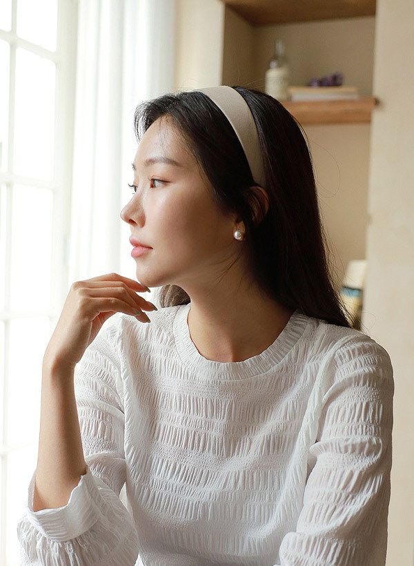 韓國簡約純色寬版髮箍