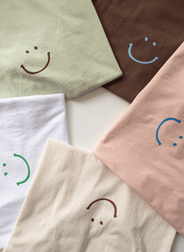 韓國絲絨笑臉微笑短袖T恤
